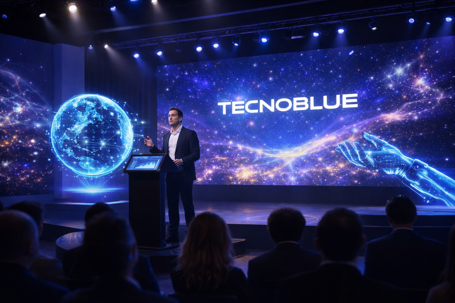 Evento Tecnoblue con pantalla LED